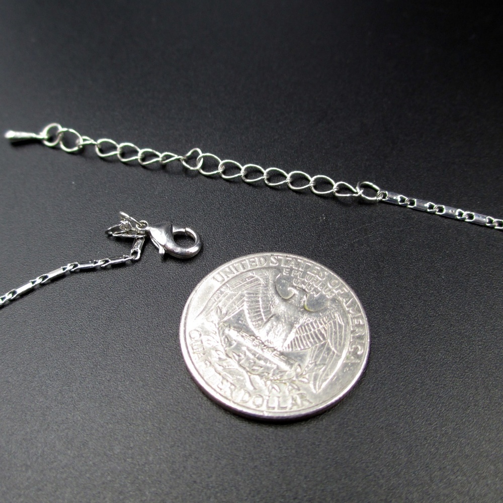20" Silver Clear & Blue Crystal Pendant Necklace - Picture 6 of 7